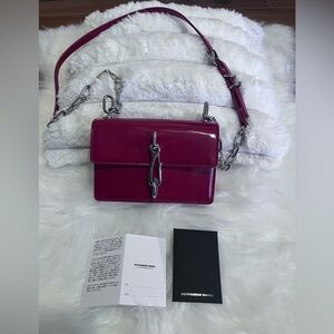 Alexander Wang Red Patent Leather Crossbody Bag with Silver Chain